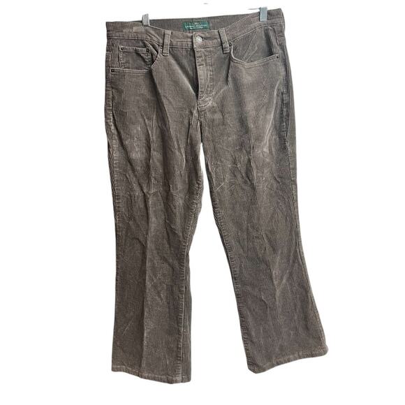 LRL Lauren Jeans Co. Ralph Lauren Classic Bootcut Brown Corduroy Pants Size 12 - Picture 1 of 9